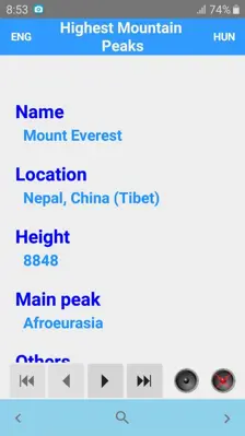 Highest Mountain Peaks android App screenshot 2